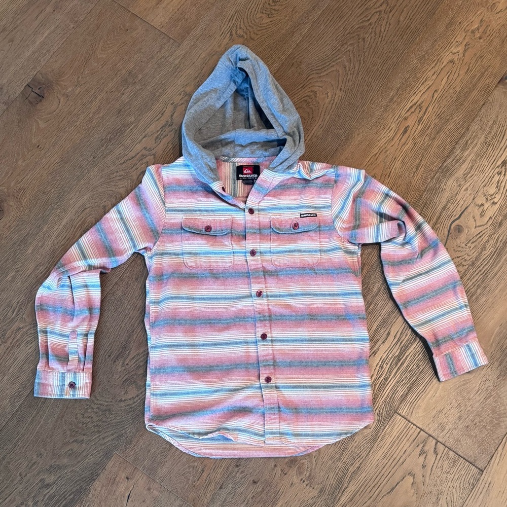 Quiksilver Multicolor Striped Hooded Kids Shirt